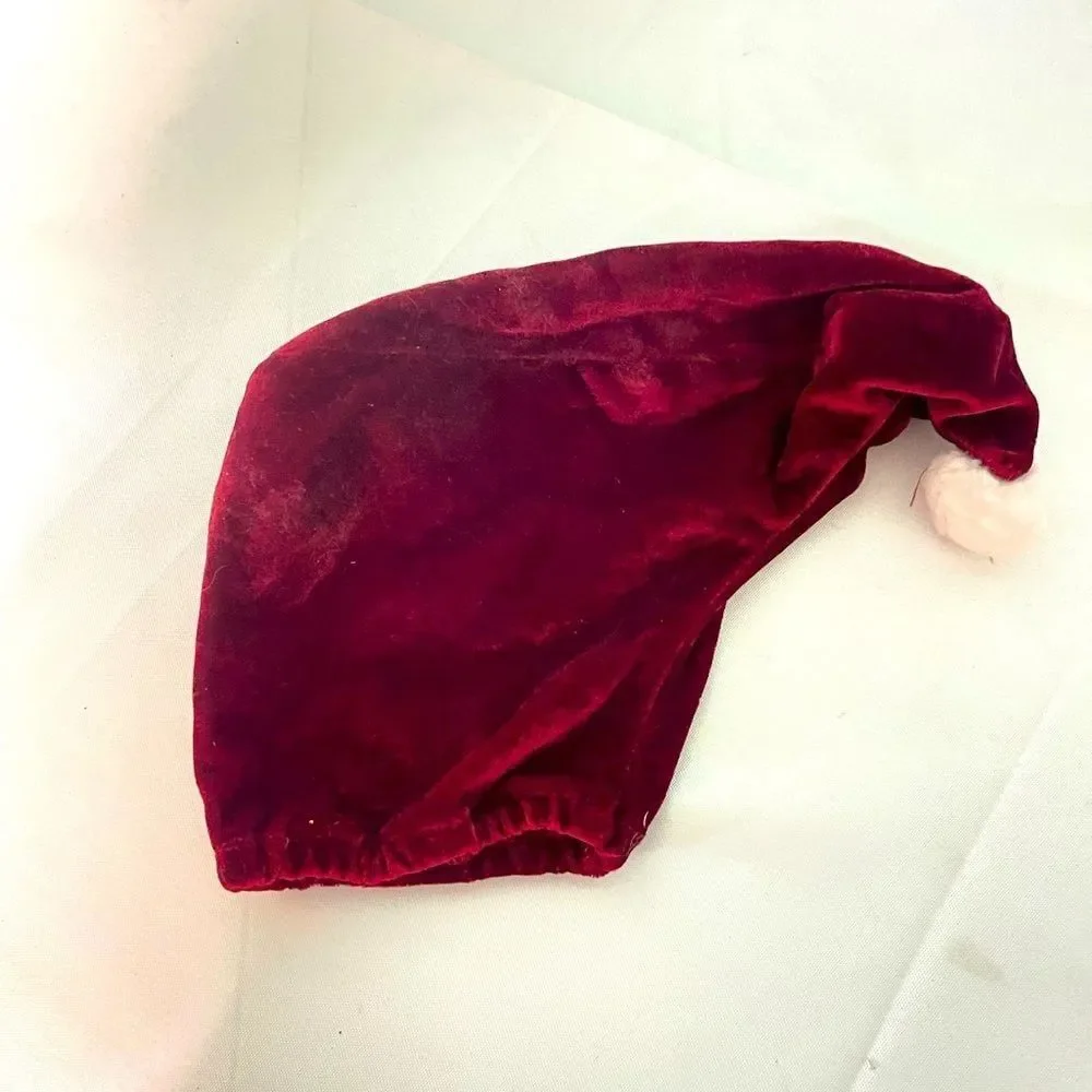 Christmas elf dog costume hat red with‎ puff